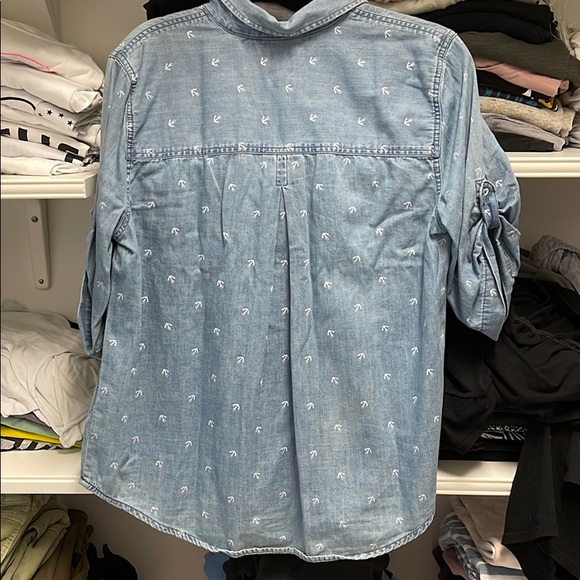 Faded Denim Anchor Top Tommy Hilfiger Size Large - Picture 5 of 5